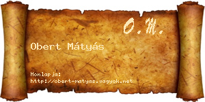 Obert Mátyás névjegykártya