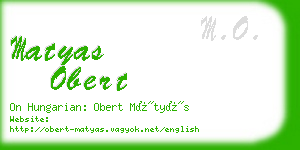 matyas obert business card